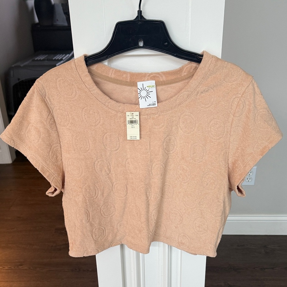 Aerie NWT tan crop top Large